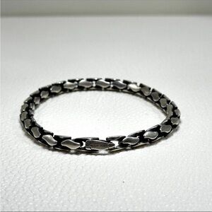 David Yurman Silver Black Fluted Chain Bracelet Size Small Rare And Discontinued